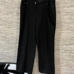 Grace Elements Petite Black Pants 14P Mid-Rise Stretch Blend W/ Button & Zipper